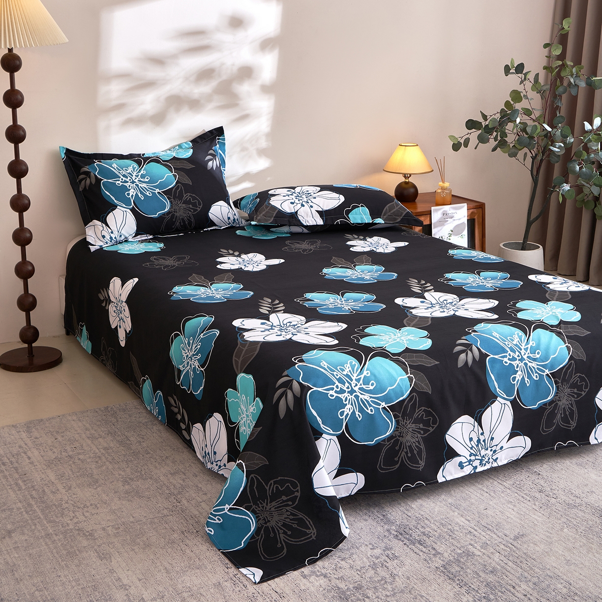 91家纺网 家纺一手货源 找家纺 馨乐家纺 2026新款亲肤舒适印花单床单 芳华