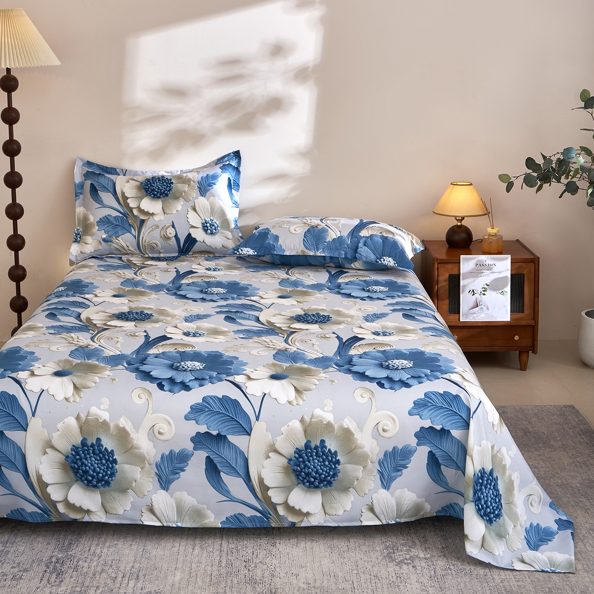 91家纺网 家纺一手货源 找家纺 馨乐家纺 2026新款亲肤舒适印花单床单 沐光