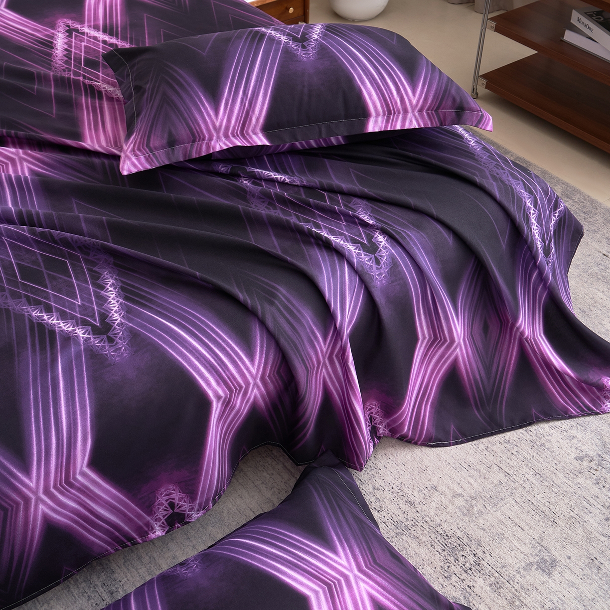 91家纺网 家纺一手货源 找家纺 馨乐家纺 2026新款亲肤舒适印花单床单 洛莉