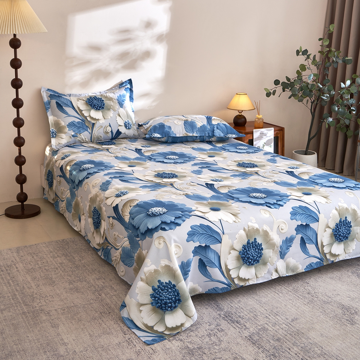 91家纺网 家纺一手货源 找家纺 馨乐家纺 2026新款亲肤舒适印花单床单 沐光