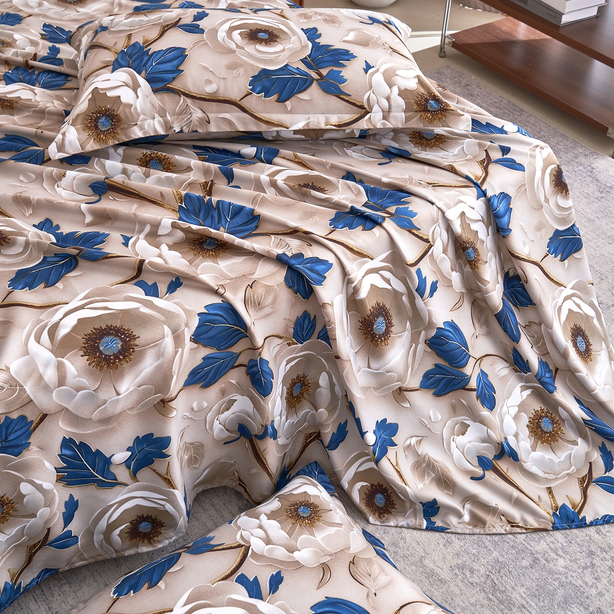 91家纺网 家纺一手货源 找家纺 馨乐家纺 2026新款亲肤舒适印花单床单 花开时光