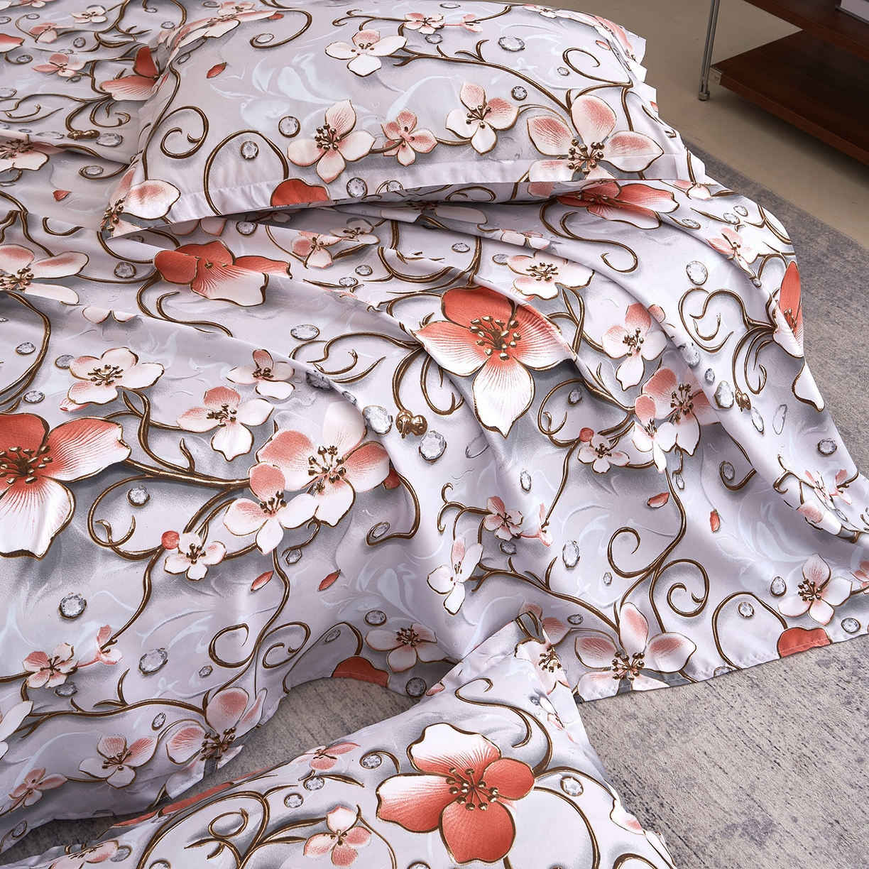 91家纺网 家纺一手货源 找家纺 馨乐家纺 2026新款亲肤舒适印花单床单 蒂芙娜