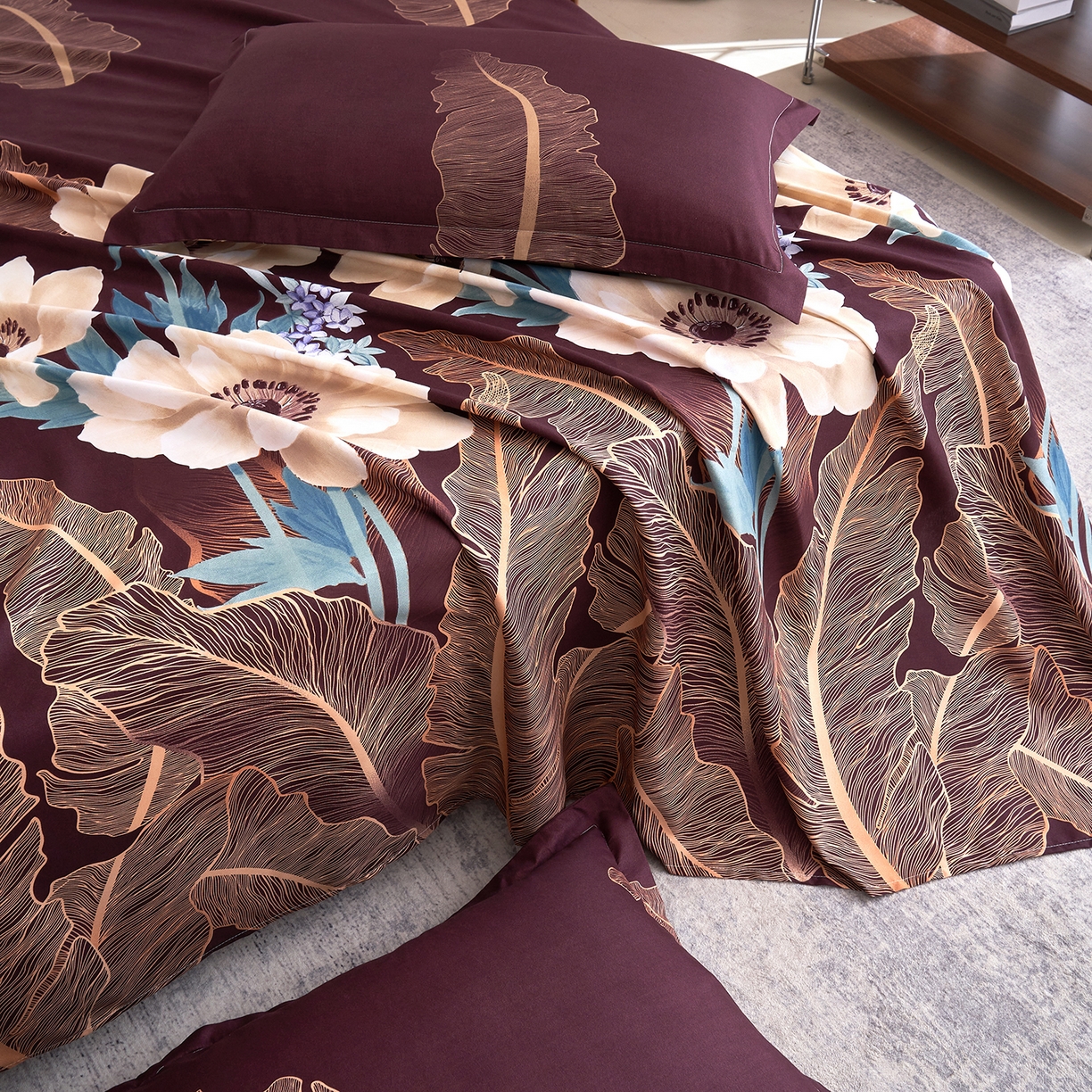 91家纺网 家纺一手货源 找家纺 馨乐家纺 2026新款亲肤舒适印花单床单 芳草天涯