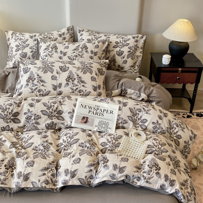 91家纺网 家纺一手货源 找家纺 红日子纺织品 2026春夏云感复古+小清新皱皱纱四件套 花都-卡