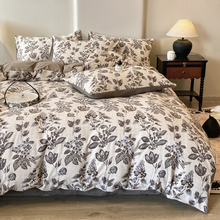 91家纺网 家纺一手货源 找家纺 红日子纺织品 2026春夏云感复古+小清新皱皱纱四件套 花都-卡