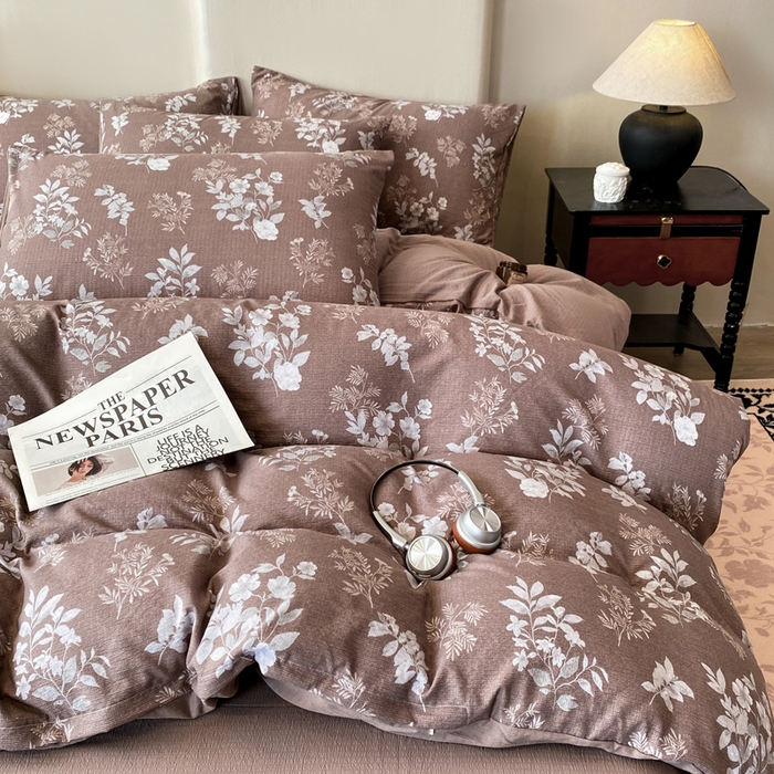 红日子纺织品 2026春夏云感复古+小清新皱皱纱四件套 锦绣-卡