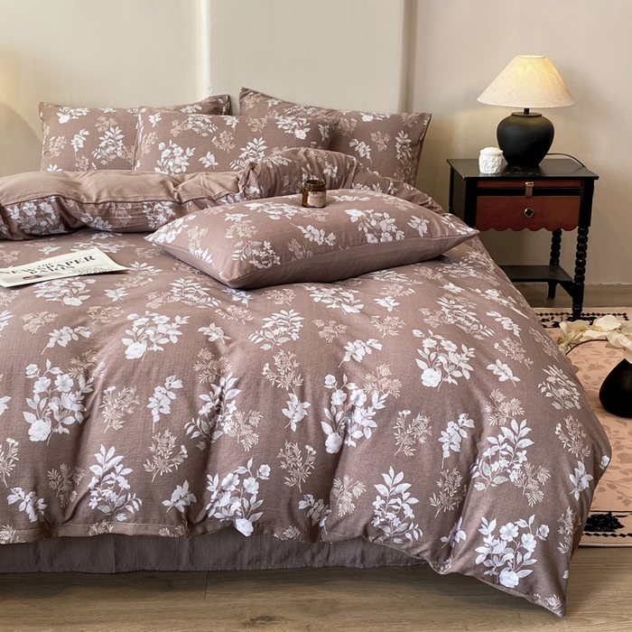 91家纺网 家纺一手货源 找家纺 红日子纺织品 2026春夏云感复古+小清新皱皱纱四件套 锦绣-卡