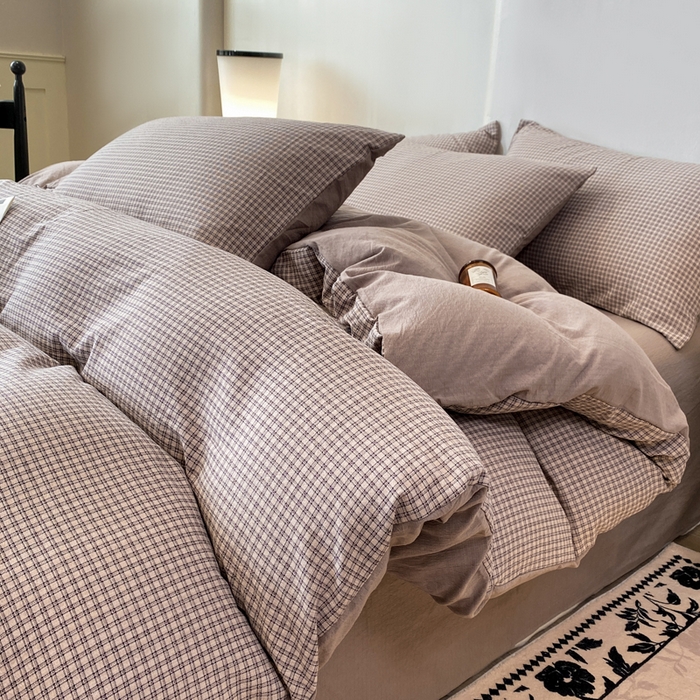 91家纺网 家纺一手货源 找家纺 红日子纺织品 2026春夏云感复古+小清新皱皱纱四件套 卡夏-卡