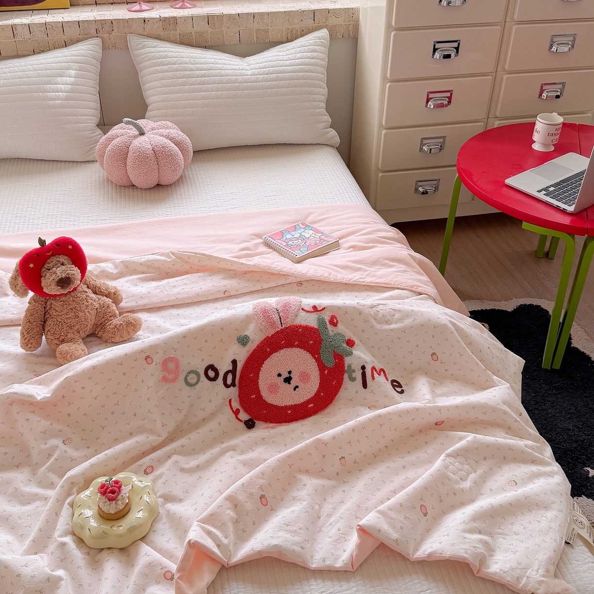 91家纺网 家纺一手货源 找家纺 （总）有货 2026新款棉麻提花印花毛巾绣夏被春秋被被子被芯-甜趣