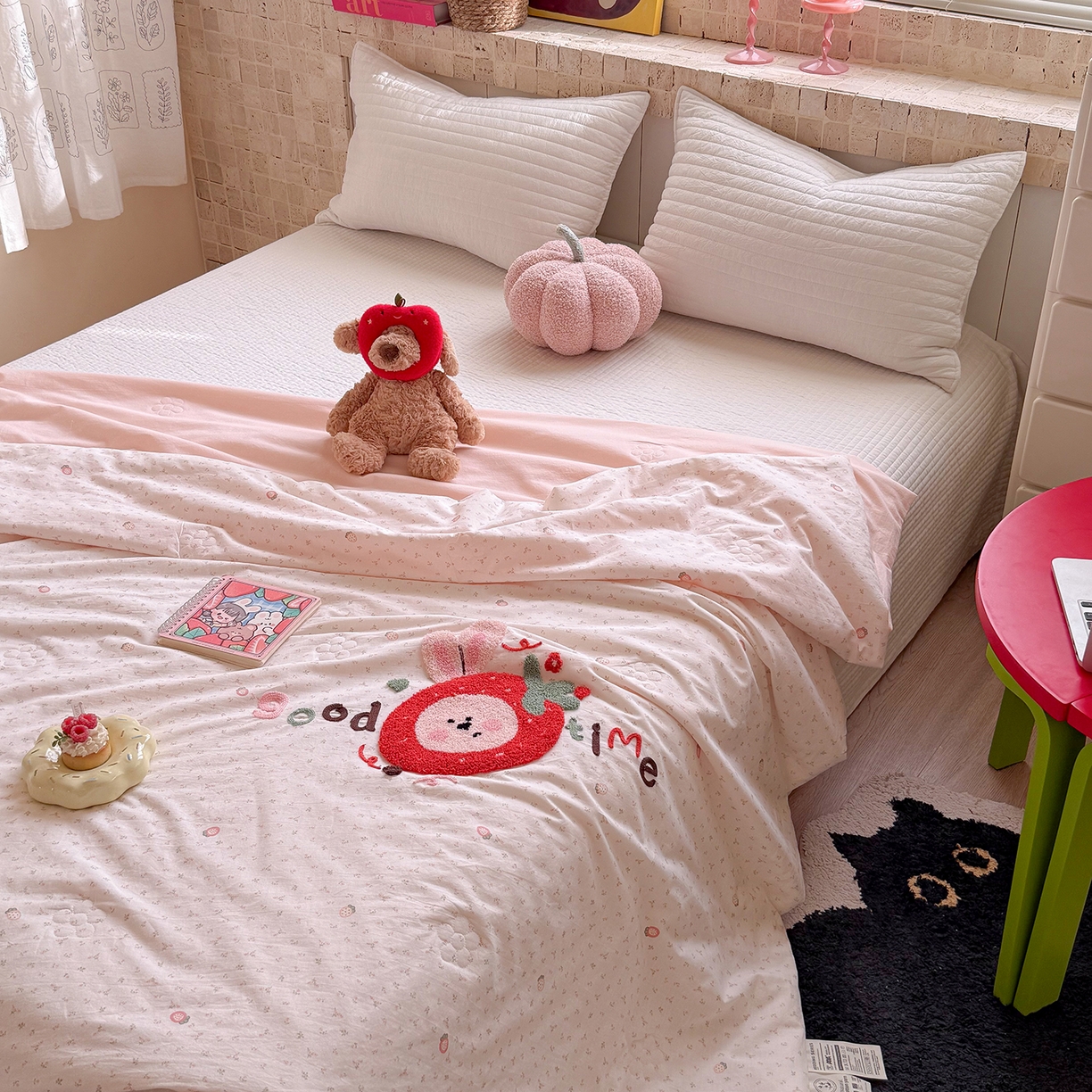 91家纺网 家纺一手货源 找家纺 （总）有货 2026新款棉麻提花印花毛巾绣夏被春秋被被子被芯-甜趣