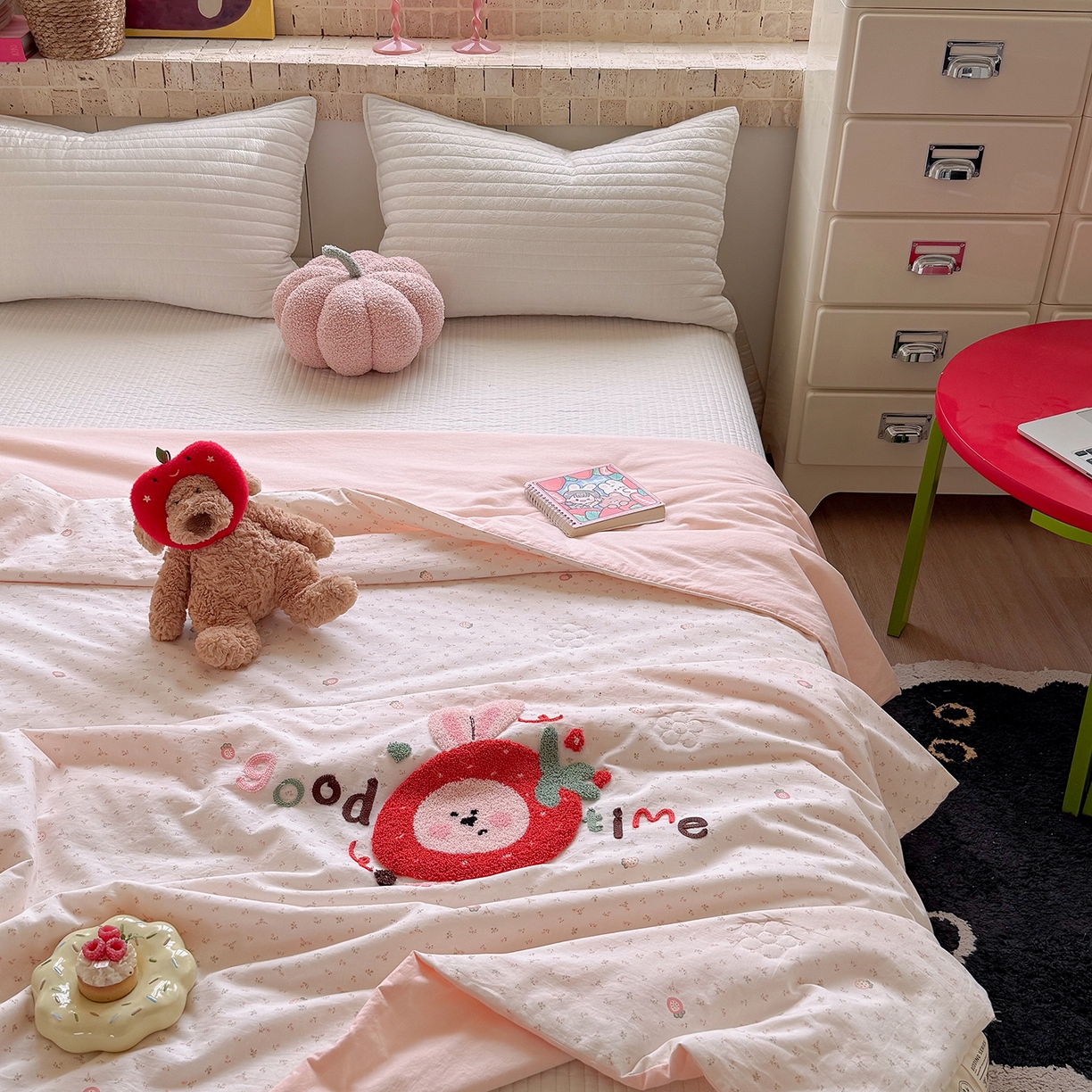 91家纺网 家纺一手货源 找家纺 （总）有货 2026新款棉麻提花印花毛巾绣夏被春秋被被子被芯-甜趣