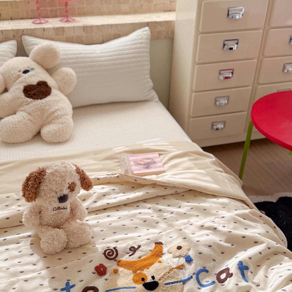 91家纺网 家纺一手货源 找家纺 有货 2026新款棉麻提花印花毛巾绣夏被春秋被被子被芯-甜趣 香蕉猫