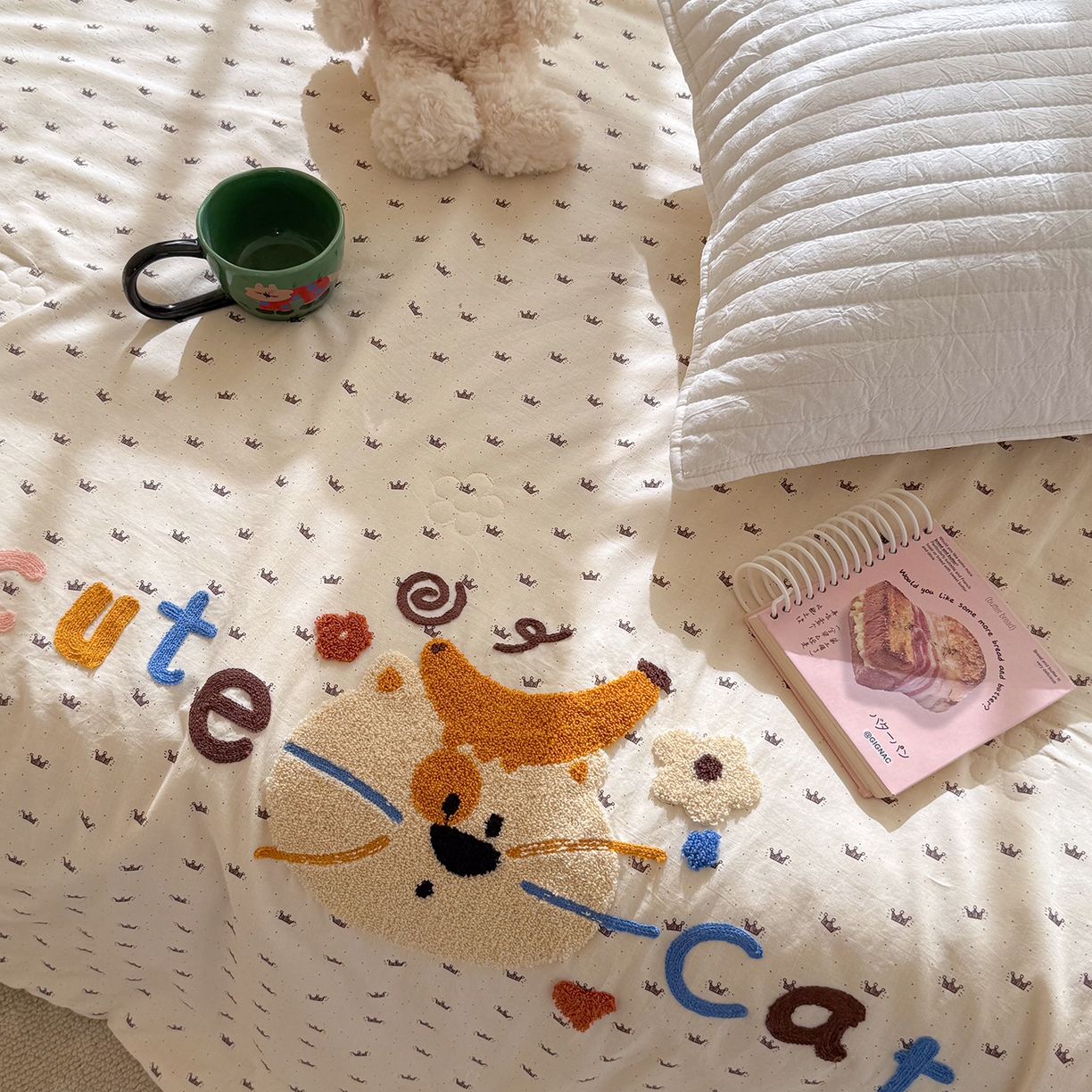 91家纺网 家纺一手货源 找家纺 有货 2026新款棉麻提花印花毛巾绣夏被春秋被被子被芯-甜趣 香蕉猫