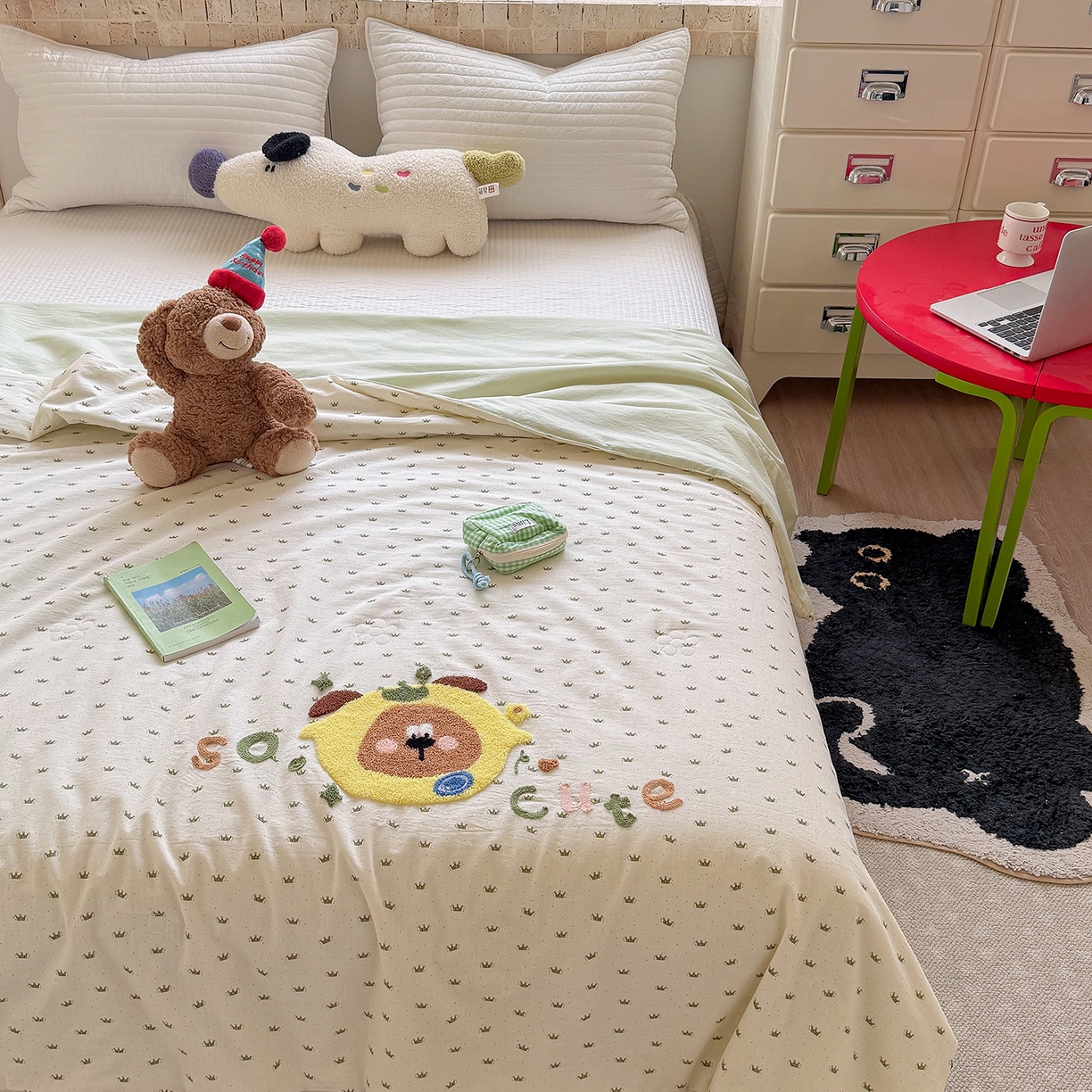 91家纺网 家纺一手货源 找家纺 有货 2026新款棉麻提花印花毛巾绣夏被春秋被被子被芯-甜趣 柠檬熊