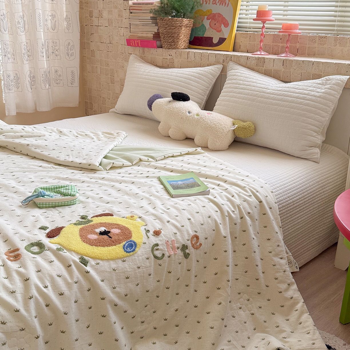 91家纺网 家纺一手货源 找家纺 有货 2026新款棉麻提花印花毛巾绣夏被春秋被被子被芯-甜趣 柠檬熊