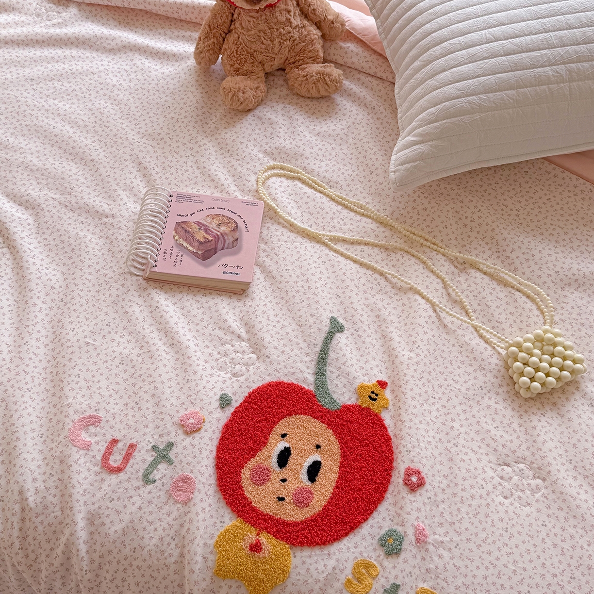 91家纺网 家纺一手货源 找家纺 有货 2026新款棉麻提花印花毛巾绣夏被春秋被被子被芯-甜趣 樱桃娃娃