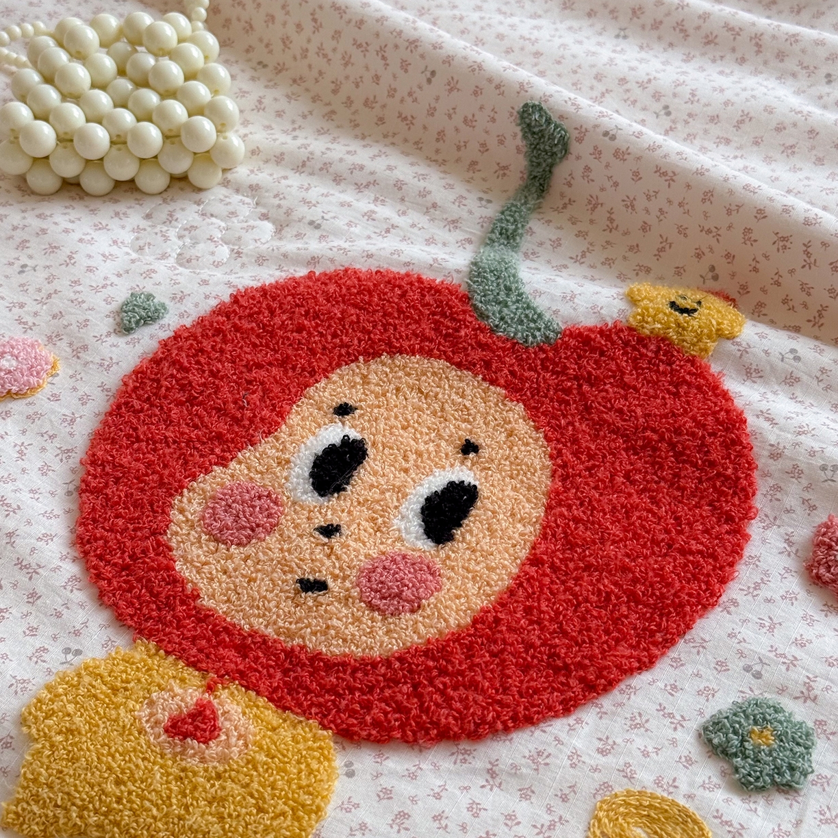 91家纺网 家纺一手货源 找家纺 有货 2026新款棉麻提花印花毛巾绣夏被春秋被被子被芯-甜趣 樱桃娃娃