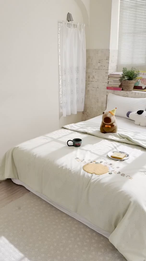 91家纺网 家纺一手货源 找家纺 有货 2026新款棉麻提花印花毛巾绣夏被春秋被被子被芯-甜趣 橘子卡比