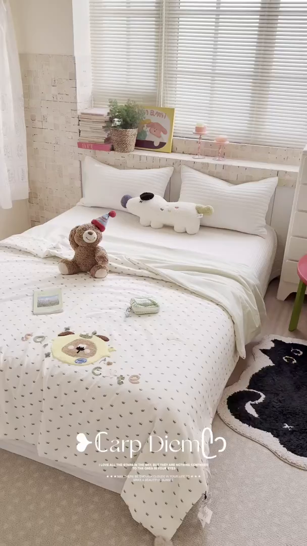 91家纺网 家纺一手货源 找家纺 有货 2026新款棉麻提花印花毛巾绣夏被春秋被被子被芯-甜趣 柠檬熊