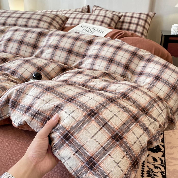 91家纺网 家纺一手货源 找家纺 红日子纺织品 2026春夏云感复古+小清新皱皱纱四件套 米兰-卡