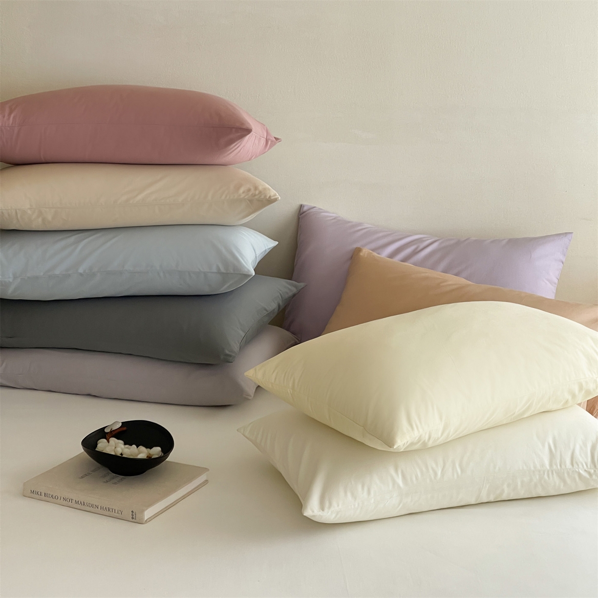 91家纺网 家纺一手货源 找家纺 （总）三味舒屋 2026新款初色系列全棉水洗棉系列单品枕套