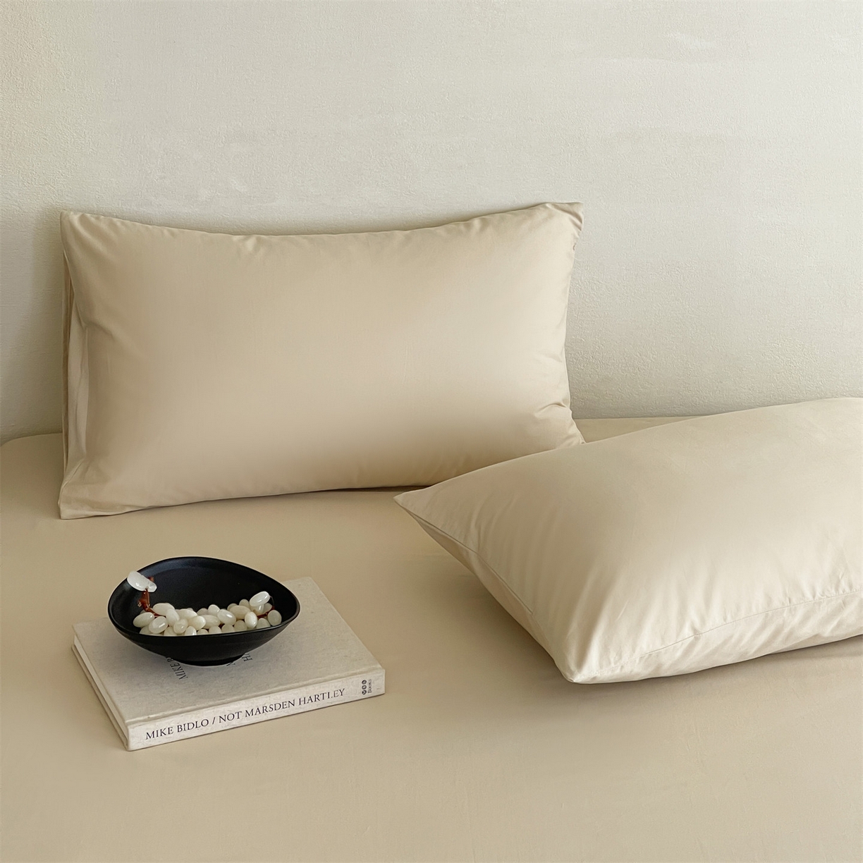 91家纺网 家纺一手货源 找家纺 三味舒屋 2026新款初色系列全棉水洗棉系列单品枕套 白卡其