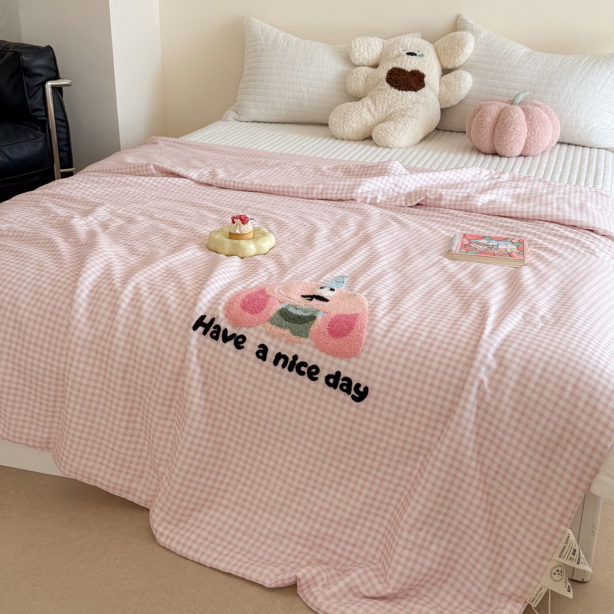 91家纺网 家纺一手货源 找家纺 （总）有货 2026新款全棉双层纱毛巾绣夏被春秋被被子被芯-森林萌宠