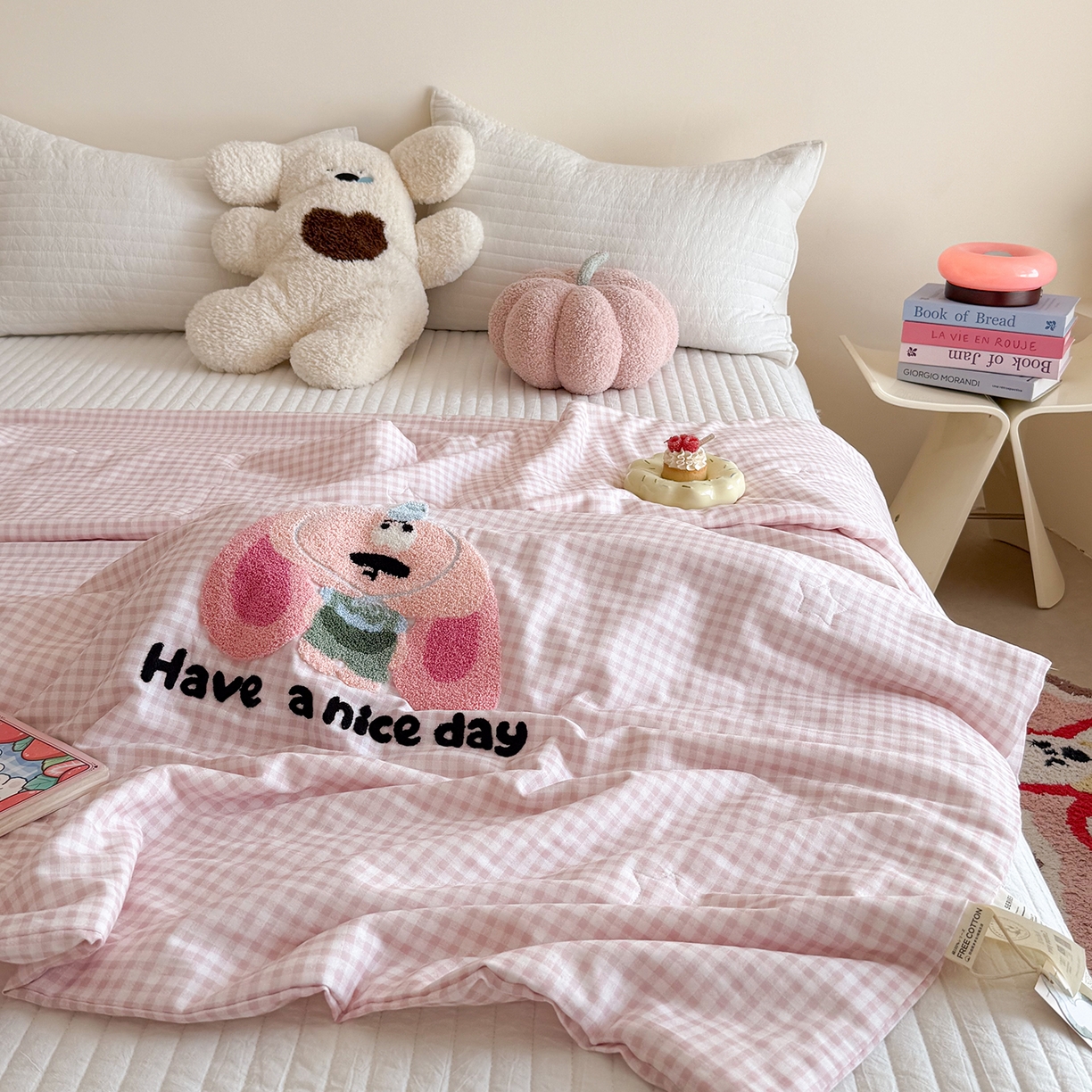 91家纺网 家纺一手货源 找家纺 （总）有货 2026新款全棉双层纱毛巾绣夏被春秋被被子被芯-森林萌宠