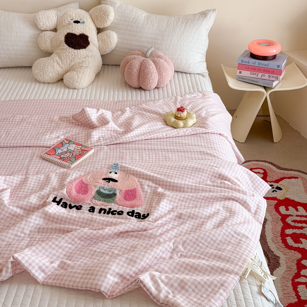 91家纺网 家纺一手货源 找家纺 （总）有货 2026新款全棉双层纱毛巾绣夏被春秋被被子被芯-森林萌宠