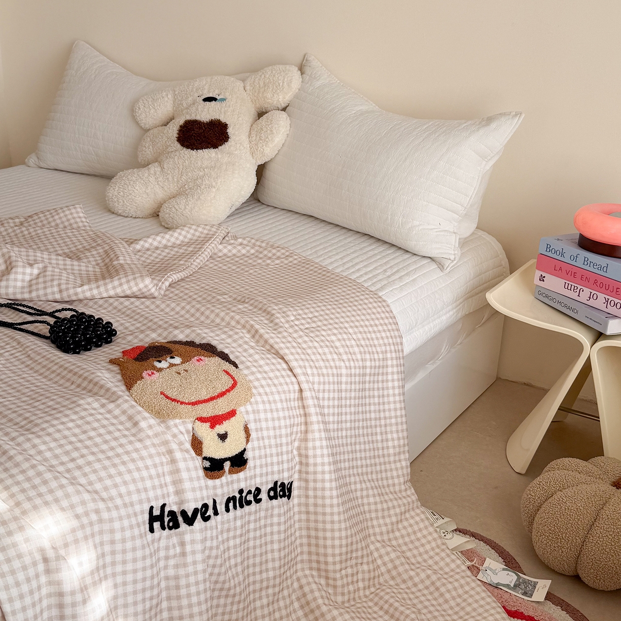 91家纺网 家纺一手货源 找家纺 有货 2026新款全棉双层纱毛巾绣夏被春秋被被子被芯-森林萌宠 马小帅