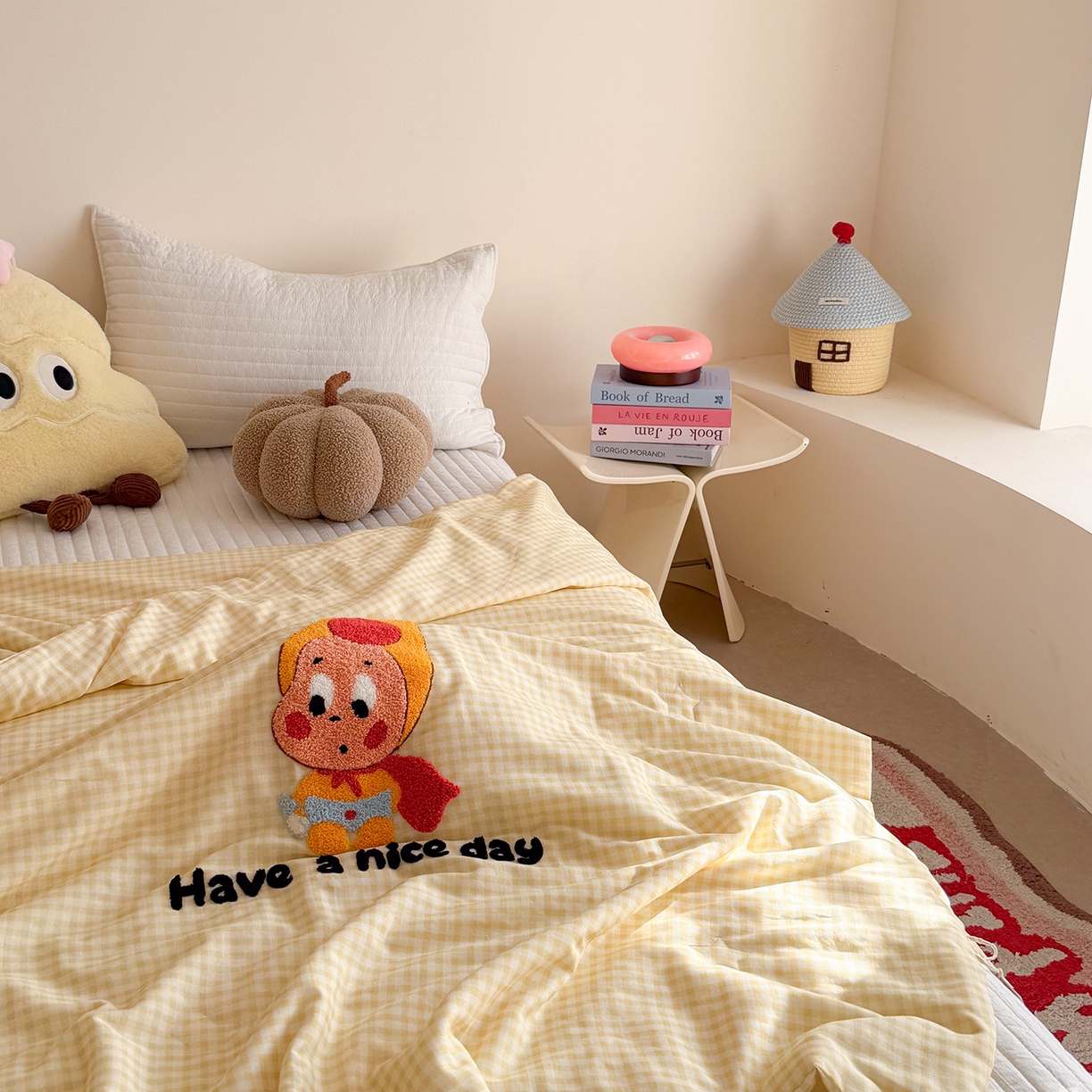 91家纺网 家纺一手货源 找家纺 有货 2026新款全棉双层纱毛巾绣夏被春秋被被子被芯-森林萌宠 香蕉贝贝