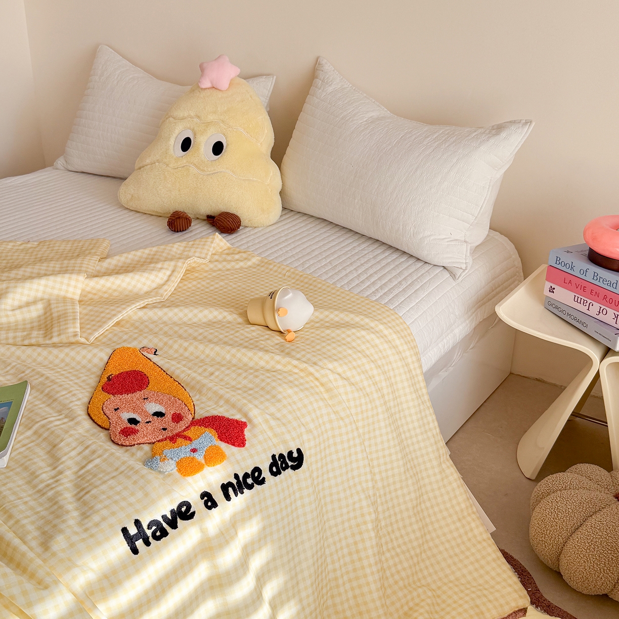 91家纺网 家纺一手货源 找家纺 有货 2026新款全棉双层纱毛巾绣夏被春秋被被子被芯-森林萌宠 香蕉贝贝