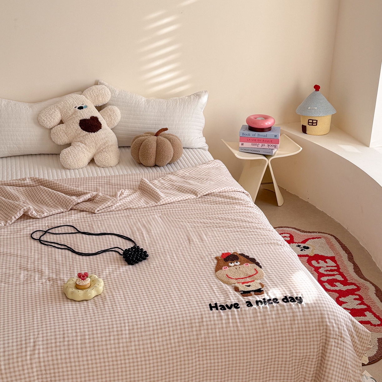 91家纺网 家纺一手货源 找家纺 有货 2026新款全棉双层纱毛巾绣夏被春秋被被子被芯-森林萌宠 马小帅