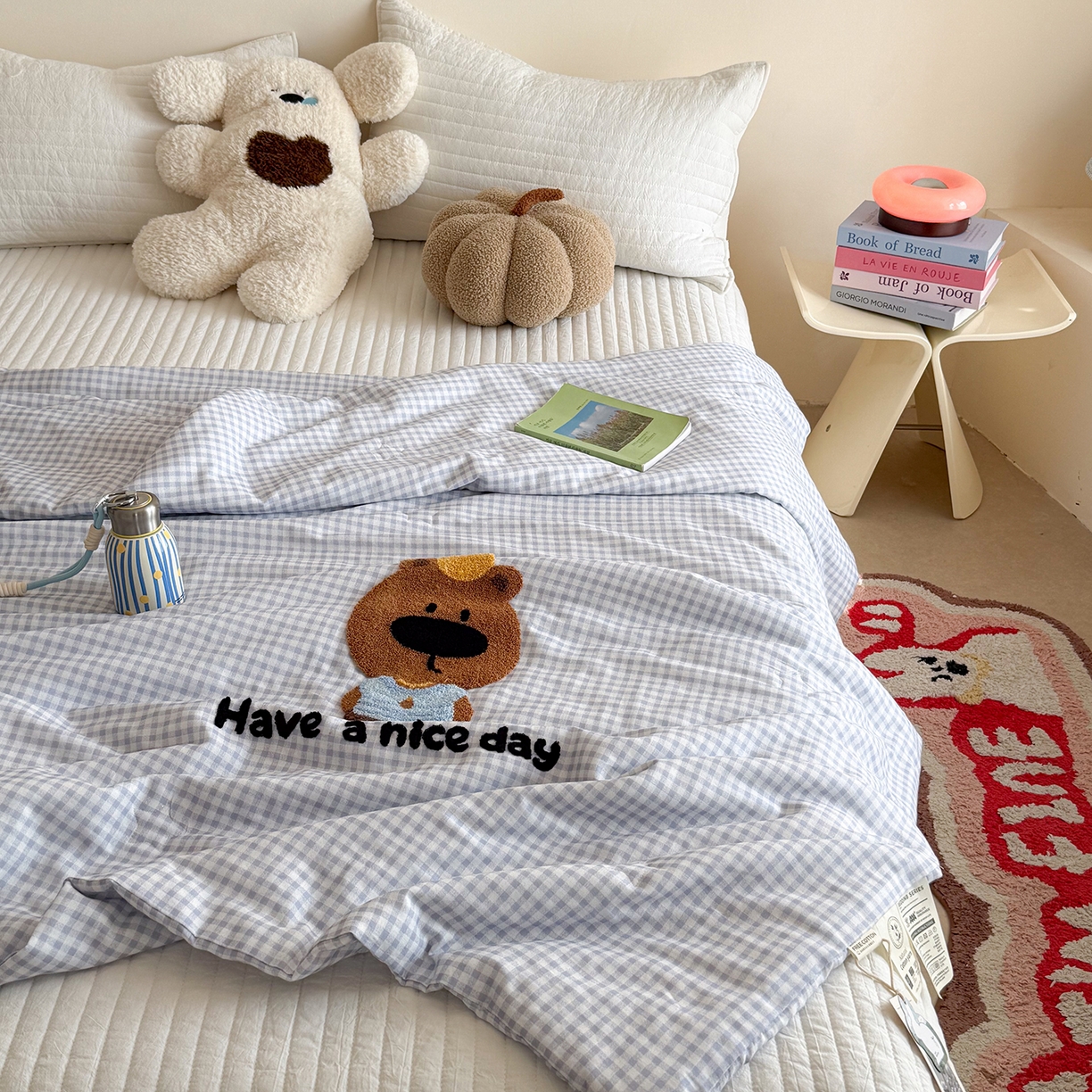 91家纺网 家纺一手货源 找家纺 有货 2026新款全棉双层纱毛巾绣夏被春秋被被子被芯-森林萌宠 佛系水豚