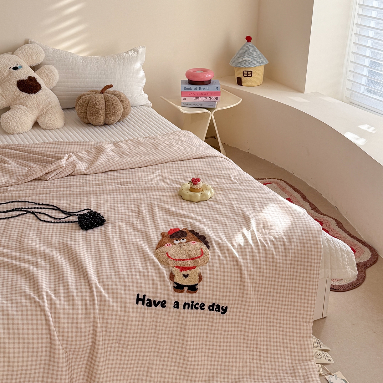 91家纺网 家纺一手货源 找家纺 有货 2026新款全棉双层纱毛巾绣夏被春秋被被子被芯-森林萌宠 马小帅