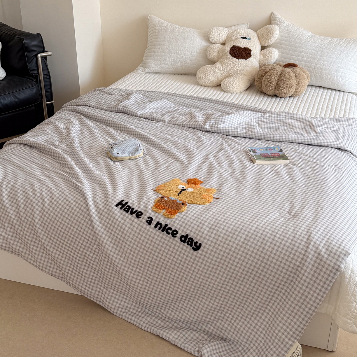 91家纺网 家纺一手货源 找家纺 有货 2026新款全棉双层纱毛巾绣夏被春秋被被子被芯-森林萌宠 森林精灵