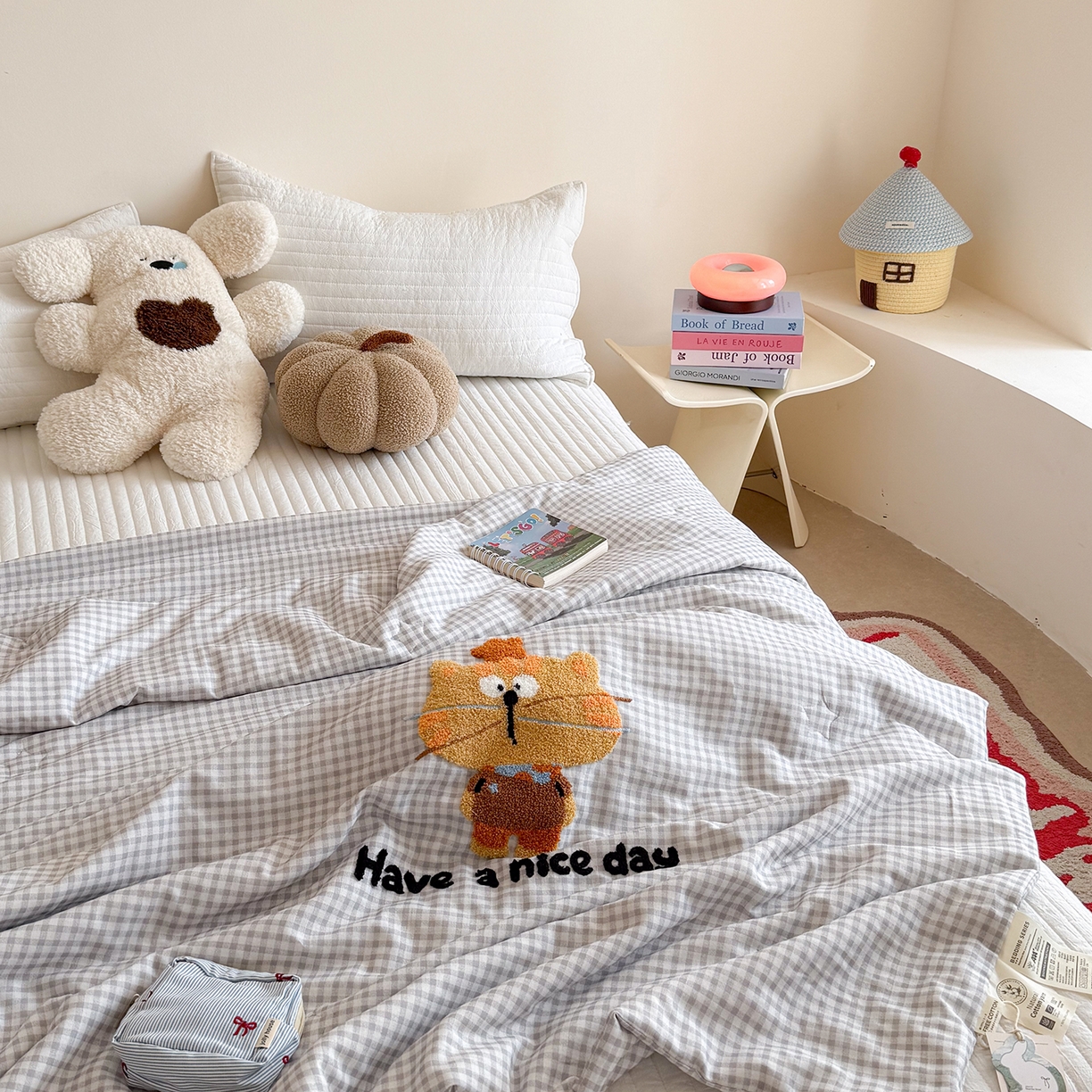 91家纺网 家纺一手货源 找家纺 有货 2026新款全棉双层纱毛巾绣夏被春秋被被子被芯-森林萌宠 森林精灵