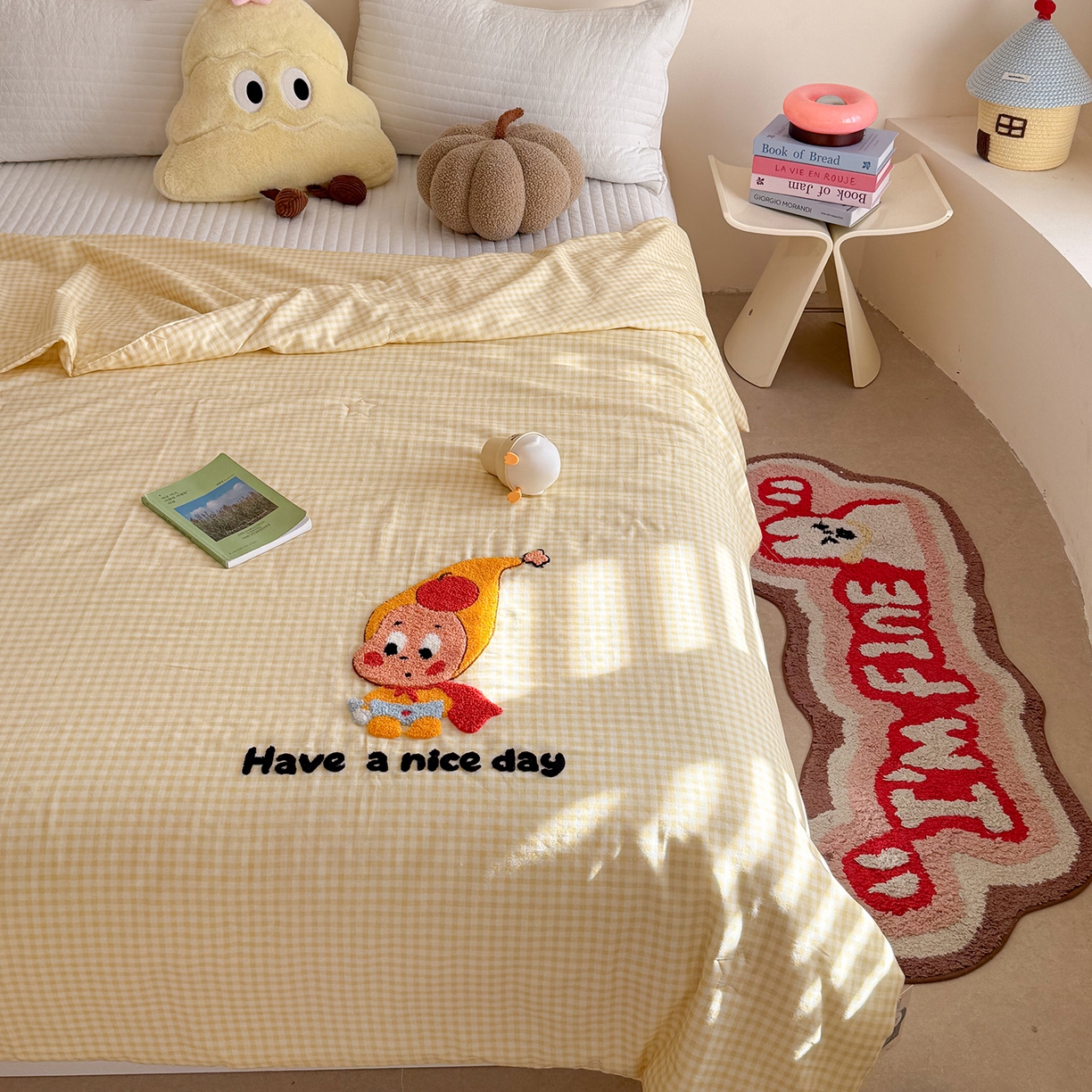 91家纺网 家纺一手货源 找家纺 有货 2026新款全棉双层纱毛巾绣夏被春秋被被子被芯-森林萌宠 香蕉贝贝