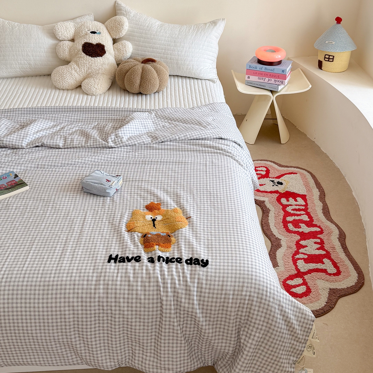 91家纺网 家纺一手货源 找家纺 有货 2026新款全棉双层纱毛巾绣夏被春秋被被子被芯-森林萌宠 森林精灵