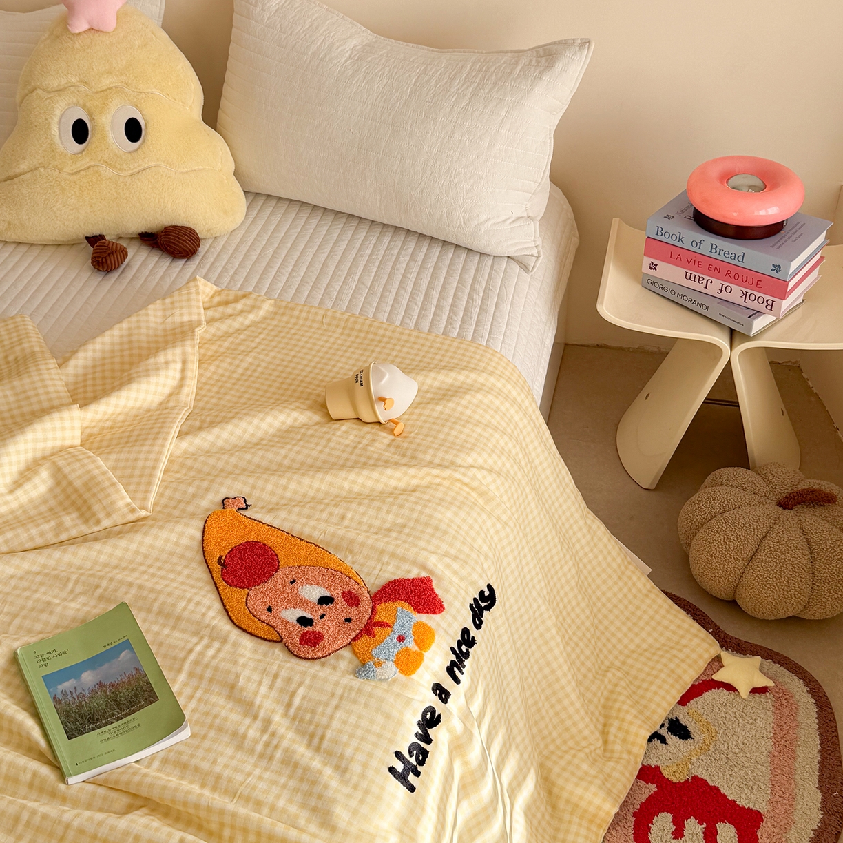 91家纺网 家纺一手货源 找家纺 有货 2026新款全棉双层纱毛巾绣夏被春秋被被子被芯-森林萌宠 香蕉贝贝