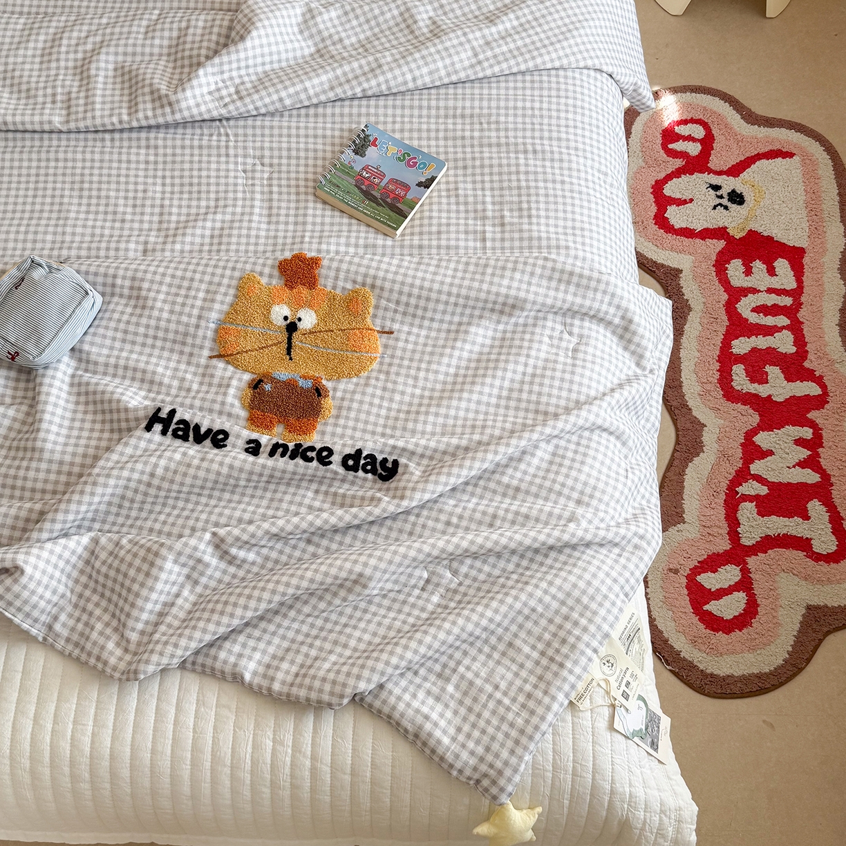 91家纺网 家纺一手货源 找家纺 有货 2026新款全棉双层纱毛巾绣夏被春秋被被子被芯-森林萌宠 森林精灵