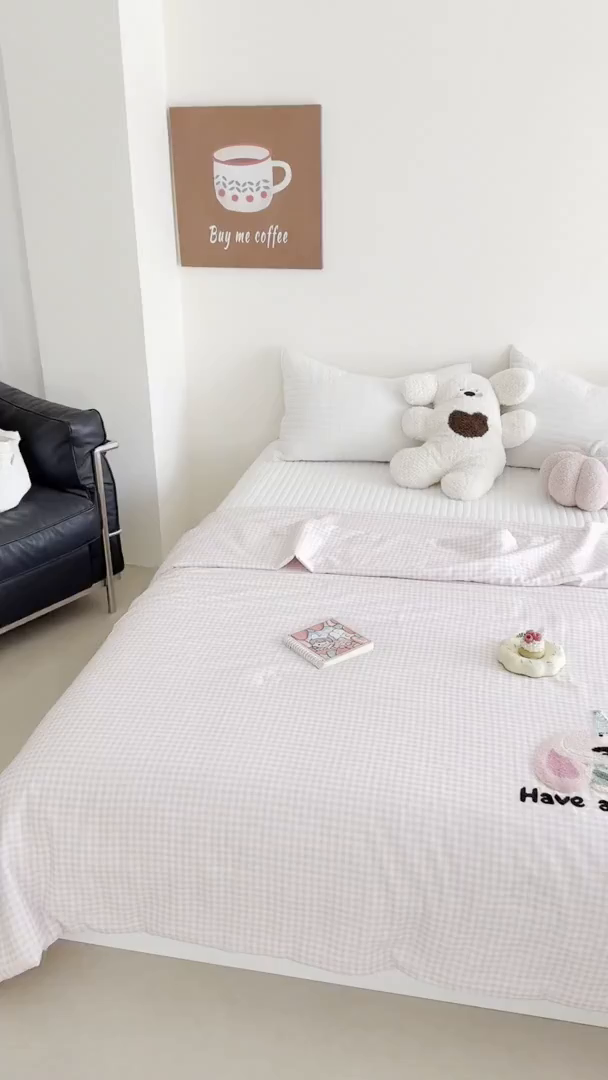 91家纺网 家纺一手货源 找家纺 有货 2026新款全棉双层纱毛巾绣夏被春秋被被子被芯-森林萌宠 大耳粉兔