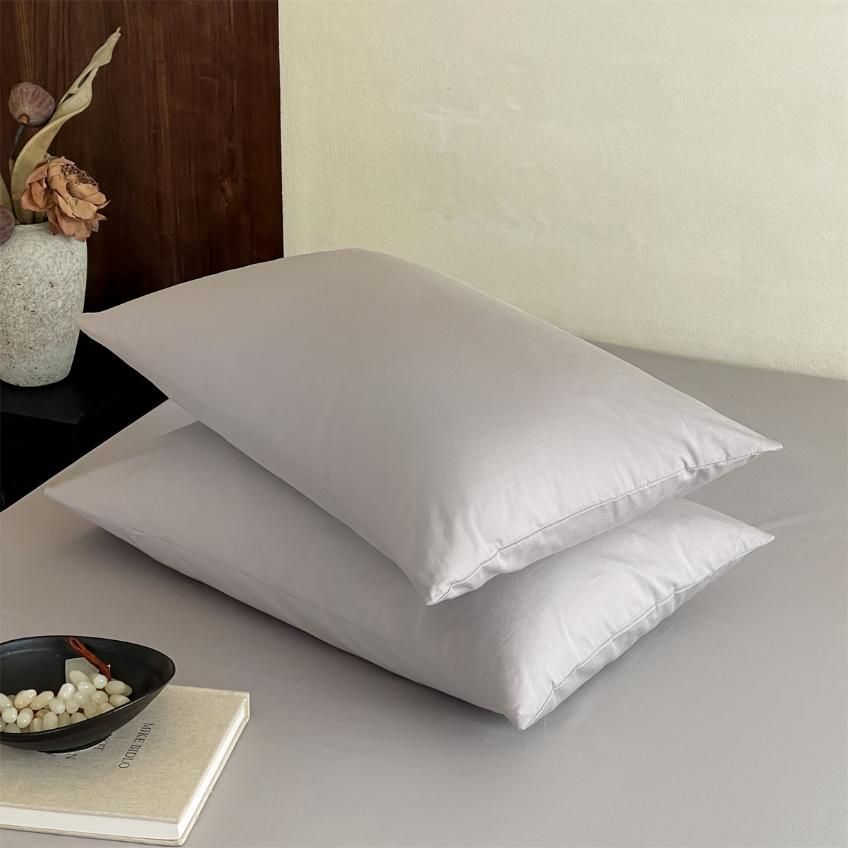 91家纺网 家纺一手货源 找家纺 三味舒屋 2026新款初色系列全棉水洗棉系列单品枕套 琥珀银