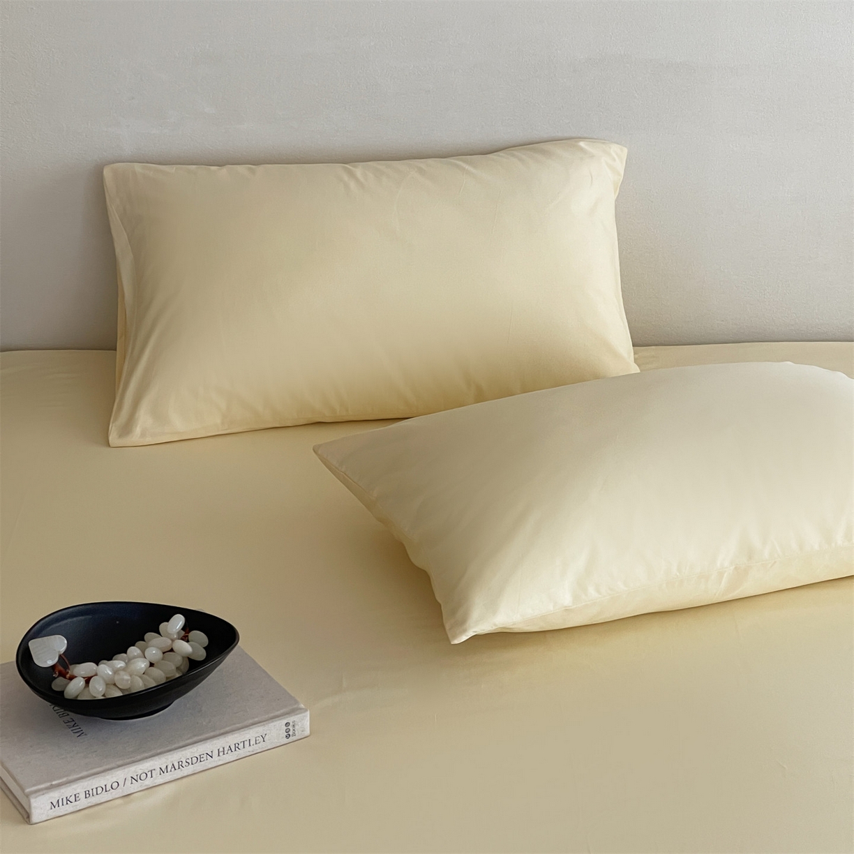 91家纺网 家纺一手货源 找家纺 三味舒屋 2026新款初色系列全棉水洗棉系列单品枕套 米黄