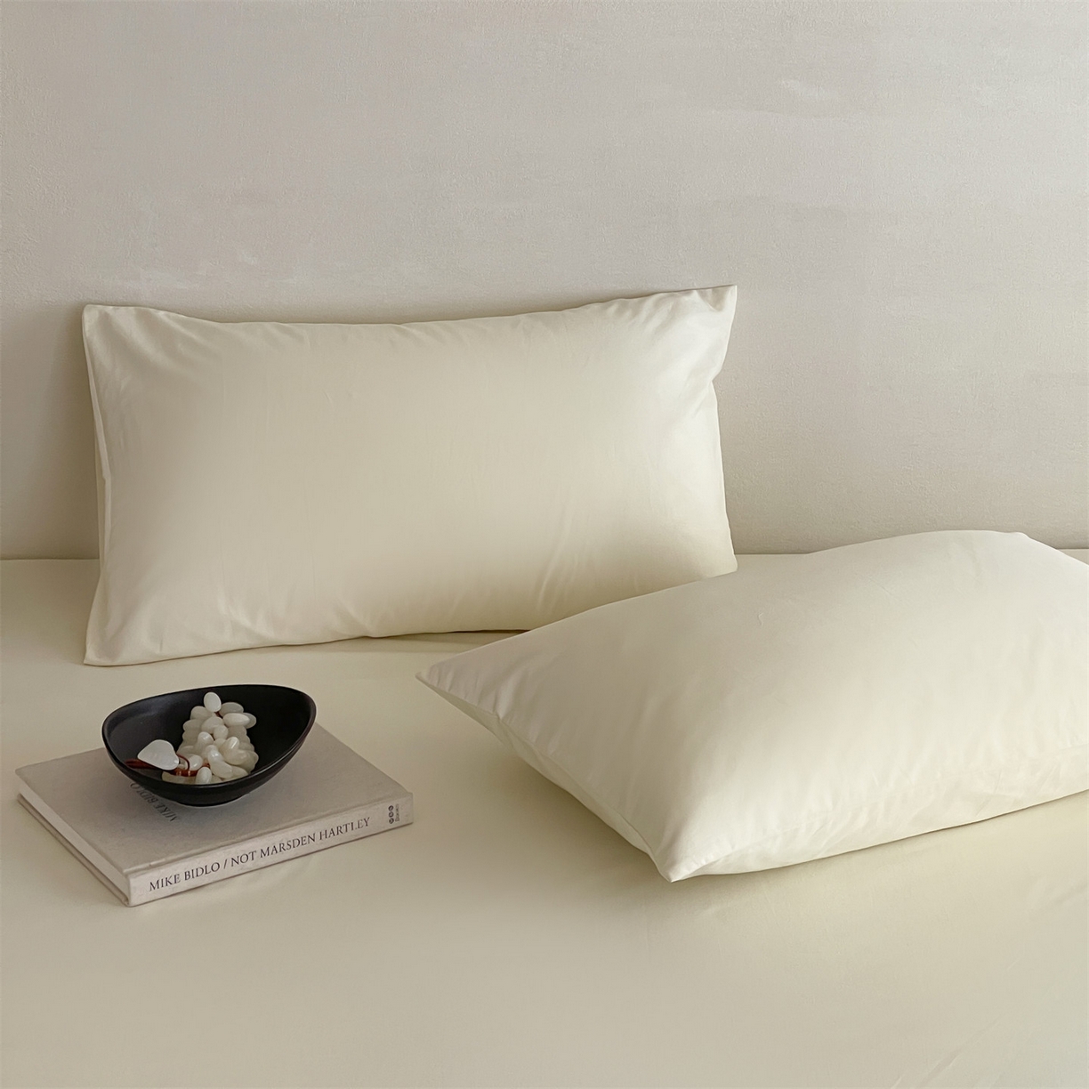 91家纺网 家纺一手货源 找家纺 三味舒屋 2026新款初色系列全棉水洗棉系列单品枕套 奶昔白