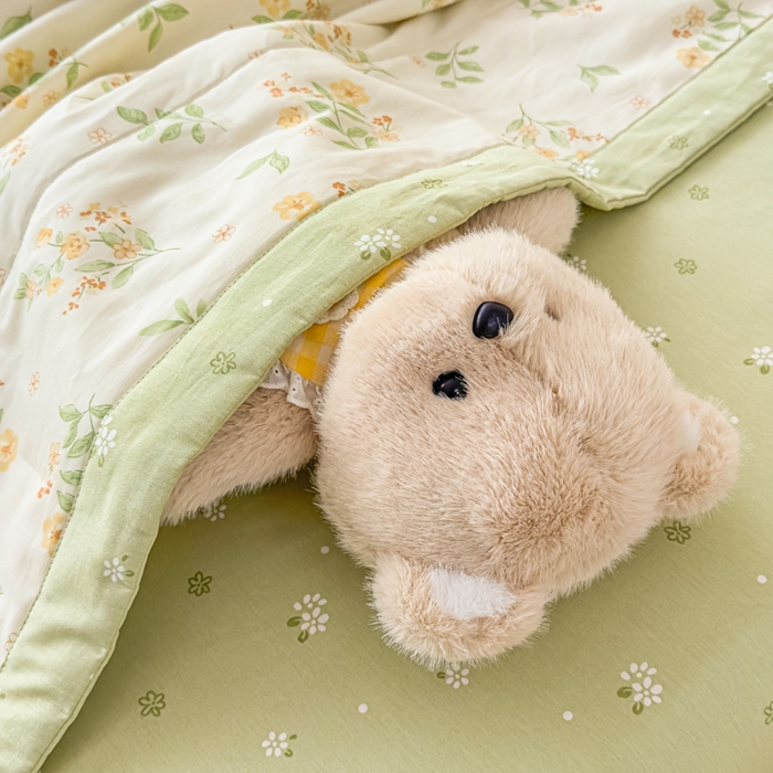 91家纺网 家纺一手货源 找家纺 蓝雀翎 2025新款全棉印花新疆棉花夏被 花样年华