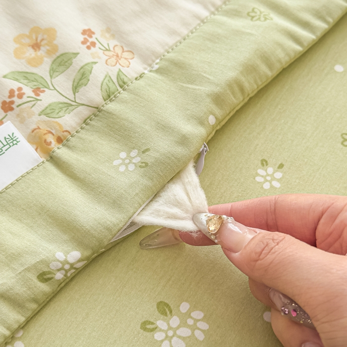 91家纺网 家纺一手货源 找家纺 蓝雀翎 2025新款全棉印花新疆棉花夏被 花样年华