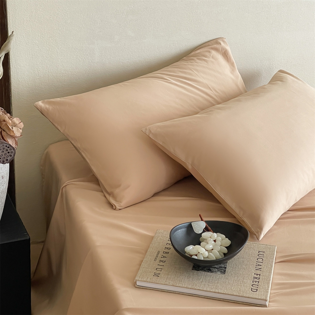 三味舒屋 2026新款初色系列全棉水洗棉系列单品枕套 浅驼