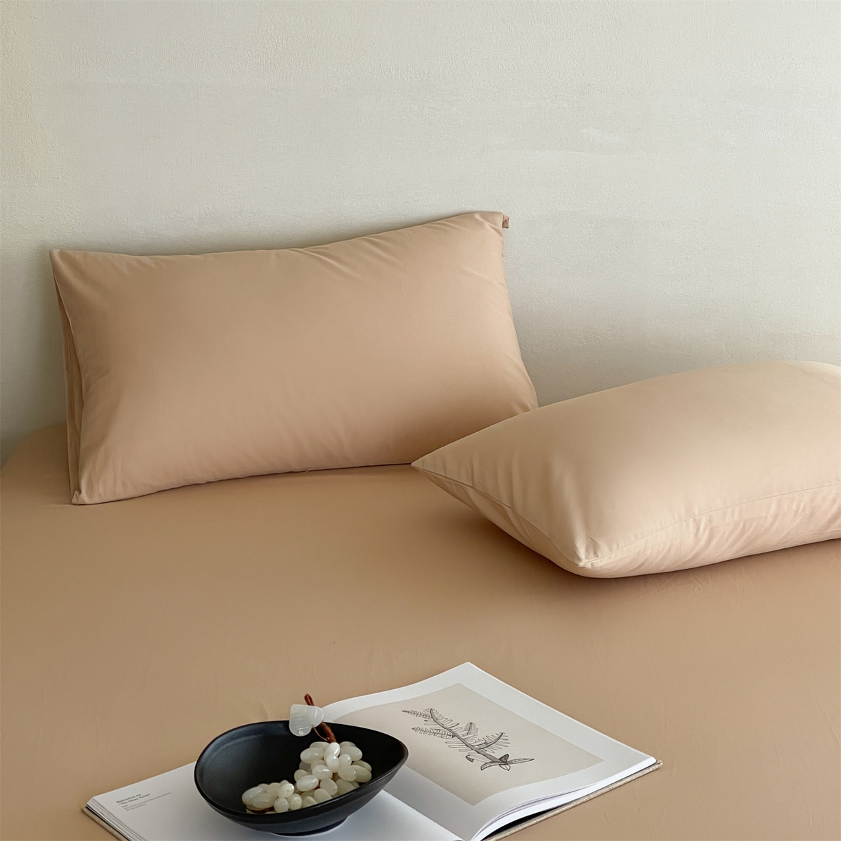 91家纺网 家纺一手货源 找家纺 三味舒屋 2026新款初色系列全棉水洗棉系列单品枕套 浅驼