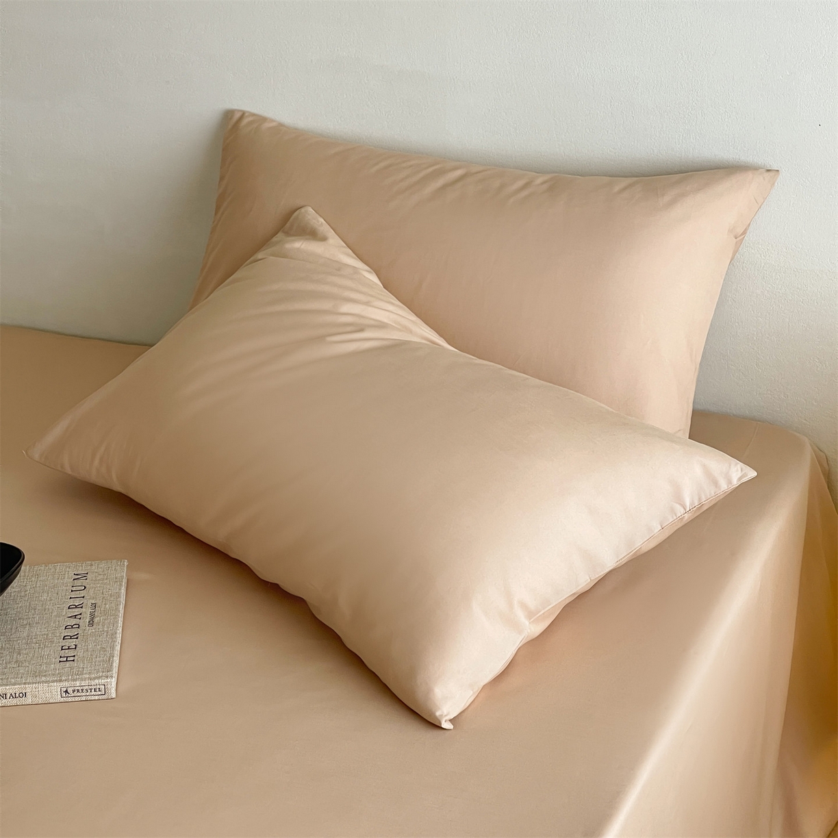 91家纺网 家纺一手货源 找家纺 三味舒屋 2026新款初色系列全棉水洗棉系列单品枕套 浅驼